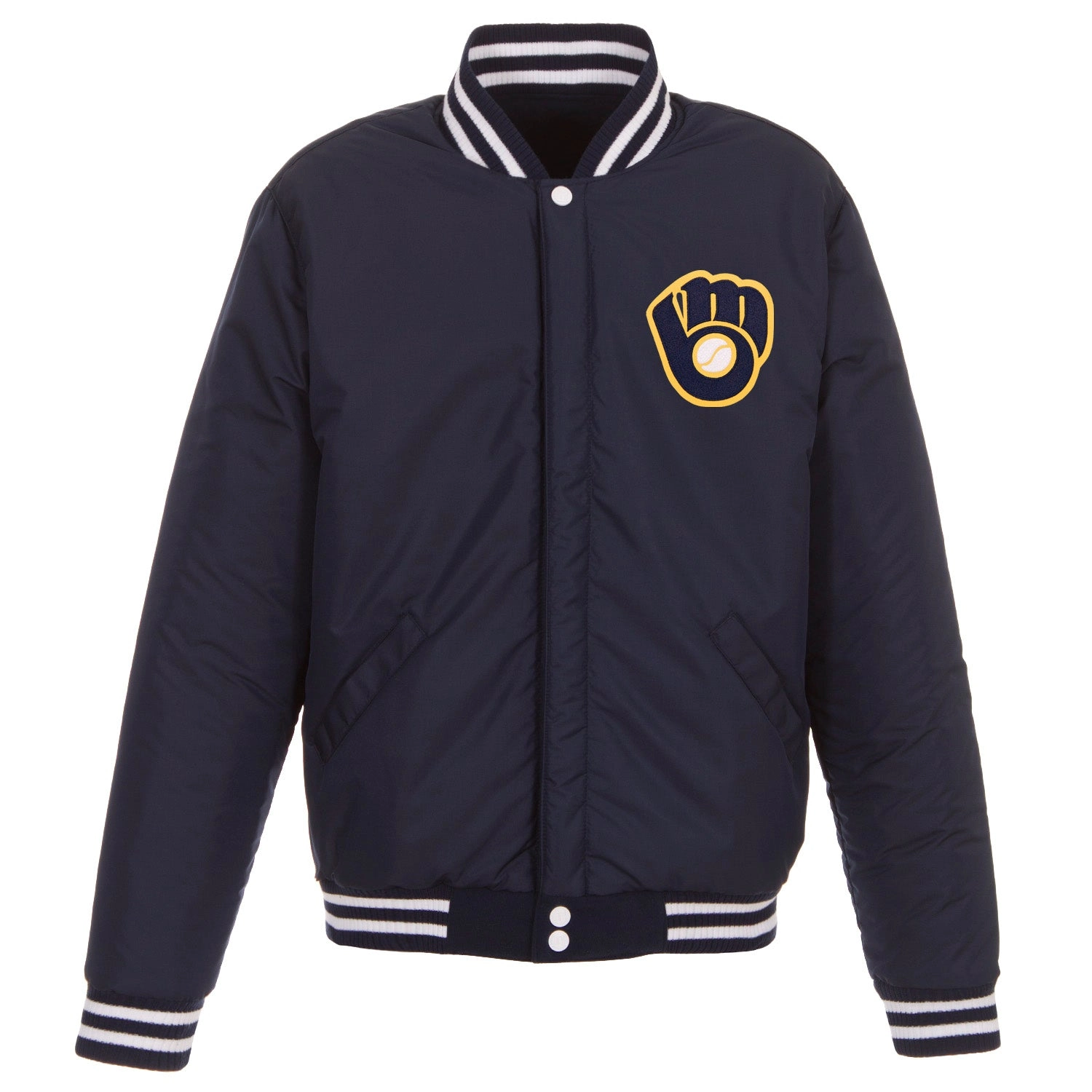 Milwaukee Brewers Wool & Leather Reversible Varsity Jacket - Image 2