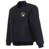 Milwaukee Brewers Reversible Navy Full Wool One Color Varsity Jacket - Image 2