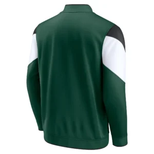 Alternative view of Milwaukee Bucks League Best Performance Full-Zip Hunter Green Varsity Jacket