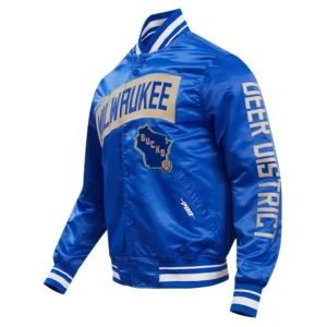 Milwaukee Bucks Pro Standard 2023/24 City Edition Royal Satin Varsity Jacket