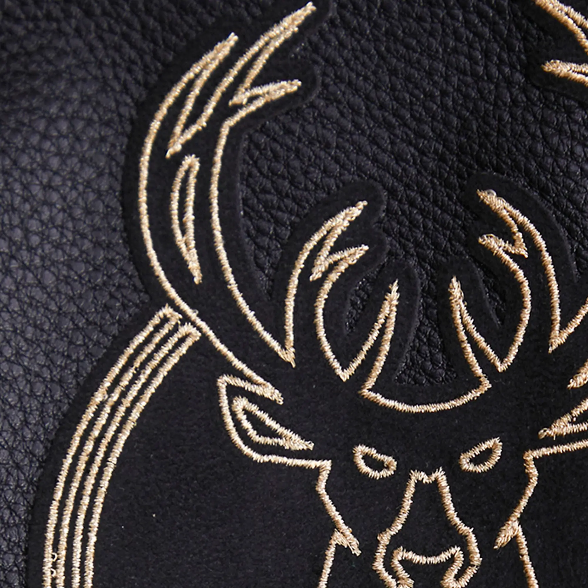 Milwaukee Bucks Triple Black Pro Standard Black Gold Stitch Wool & Leather Varsity Jacket - Image 3