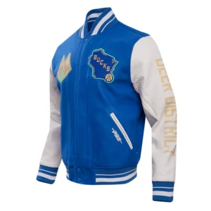 Milwaukee Bucks Script Tail Royal City Edition Varsity Jacket