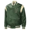 Milwaukee Bucks Starter Hunter Force Play Green Satin Varsity Jacket