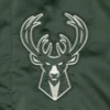 Milwaukee Bucks Starter Hunter Force Play Green Satin Varsity Jacket - Image 3