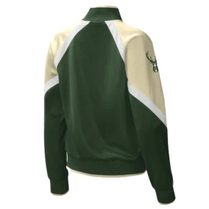 Alternative view of Starter Hunter Green Milwaukee Bucks Slam Dunk Raglan Full-Zip Track Jacket