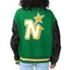 Women's Minnesota North Stars Letterman 90’s Wool/leather Varsity Jacket - Image 2