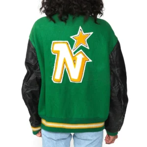 Alternative view of Women's Minnesota North Stars Letterman 90’s Wool/leather Varsity Jacket