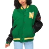 Women's Minnesota North Stars Letterman 90’s Wool/leather Varsity Jacket - Image 3