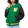 Women's Minnesota North Stars Letterman 90’s Green/Black Varsity Jacket