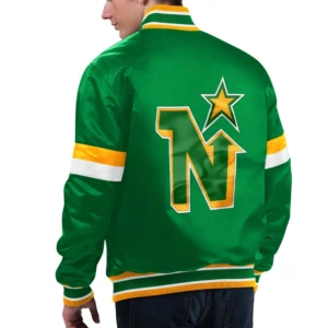 Alternative view of Minnesota North Stars Home Game Satin Varsity Jacket