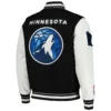 Pro Standard Black Script Tail Minnesota Timberwolves Varsity Jacket - Image 2