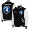 Pro Standard Black Script Tail Minnesota Timberwolves Varsity Jacket - Image 3