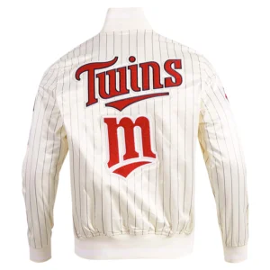 Alternative view of Minnesota Twins Pro Standard Cooperstown Pinstripe Full-Snap Satin Jacket
