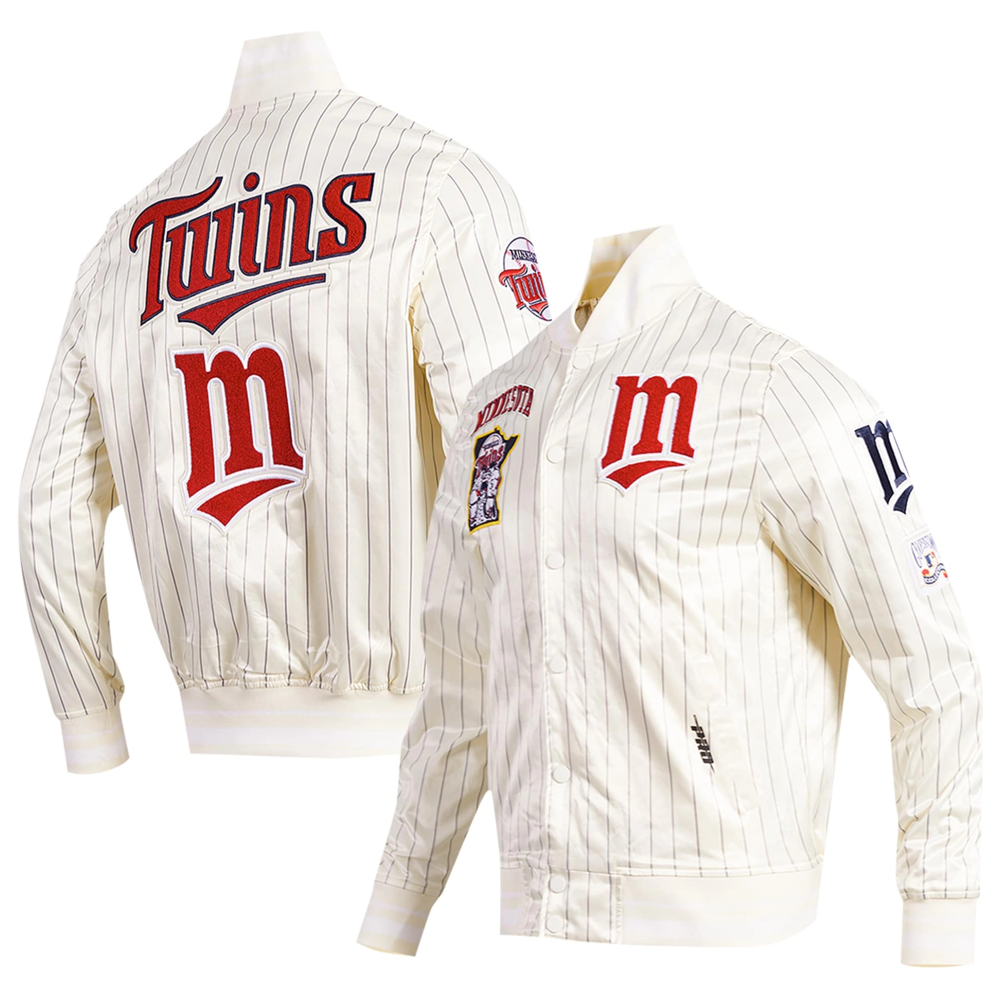 Minnesota Twins Pro Standard Cooperstown Pinstripe Full-Snap Satin Jacket - Image 3
