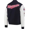 Minnesota Twins Classic Pro Standard Ribbed Knitted Wool & Leather Varsity Jacket - Image 2