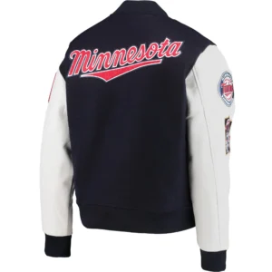 Alternative view of Minnesota Twins Classic Pro Standard Ribbed Knitted Wool & Leather Varsity Jacket