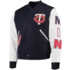Minnesota Twins Classic Pro Standard Ribbed Knitted Wool & Leather Varsity Jacket