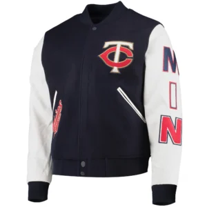 Minnesota Twins Classic Pro Standard Ribbed Knitted Wool & Leather Varsity Jacket