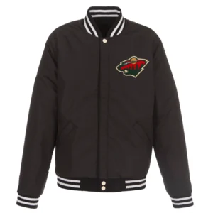 Alternative view of Minnesota Wild Two Tone Wool & Leather Varsity Jacket