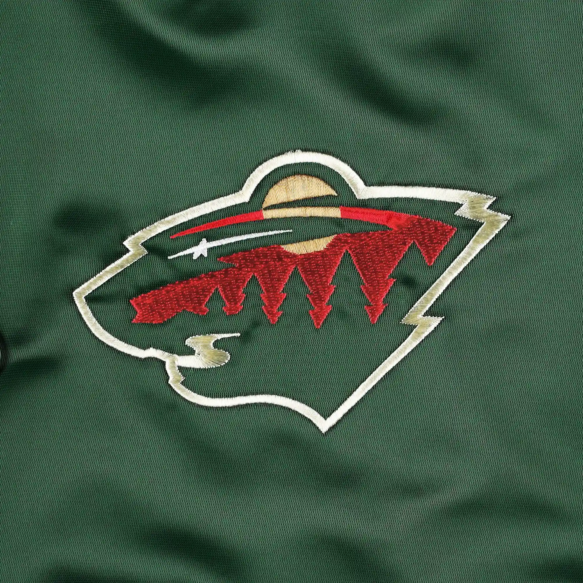 Minnesota Wild The Power Forward Green Satin Varsity Jacket - Image 3