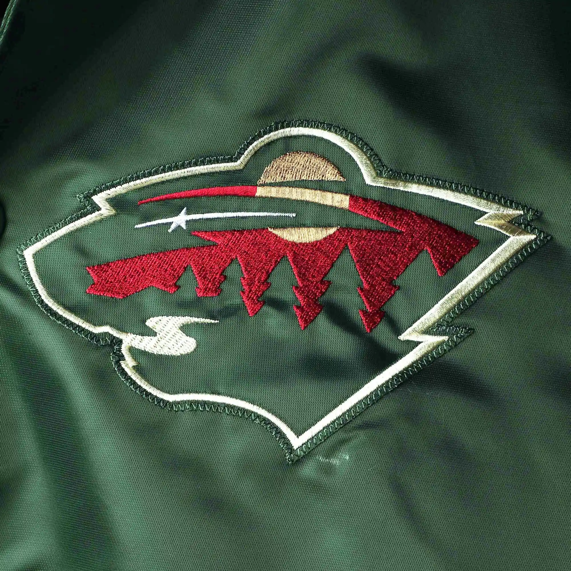 Minnesota Wild Starter The Rookie Green/Red Satin Varsity Jacket - Image 3