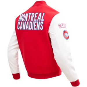 Alternative view of Montreal Canadiens Classic Red & White Varsity Jacket