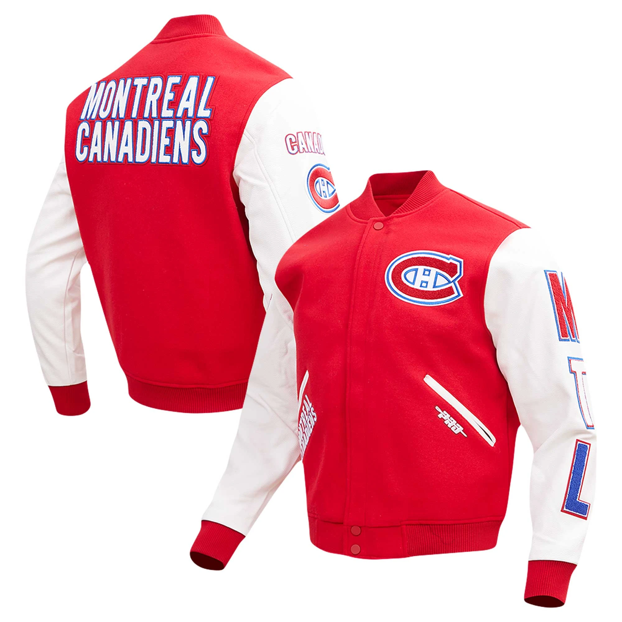 Montreal Canadiens Classic Red & White Varsity Jacket - Image 4