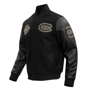 Alternative view of Montreal Canadiens Black & Gold Varsity Jacket