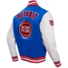 NBA Detroit Pistons Classic Men's Varsity Jacket Royal Blue & White - Image 3