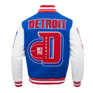 Alternative view of NBA Detroit Pistons Mashup Men's Rib Wool Varsity Jacket