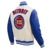 NBA Detroit Pistons Retro Classic Men's Rib Wool Varsity Jacket - Image 4