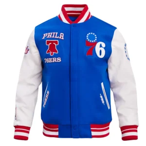 NBA Philadelphia 76ers Retro Classic Men’s Varsity Jacket Royal & Red