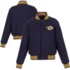 Nashville Predators Domestic Navy Full Wool One Color Varsity Jacket - Image 3