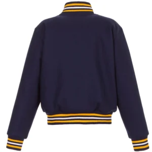 Alternative view of Nashville Predators Domestic Navy Full Wool One Color Varsity Jacket
