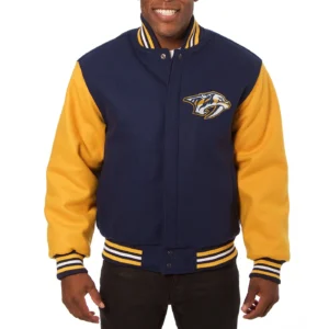 Nashville Predators Handmade Full Wool Two Tone Varsity Jacket