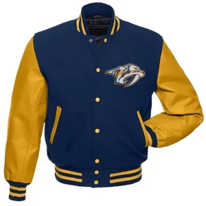 Nashville Predators Letterman Wool & Leather Varsity Jacket