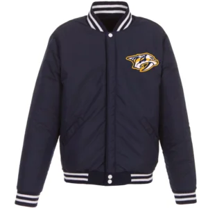 Alternative view of Nashville Predators Wool & Leather Reversible Varsity Jacket