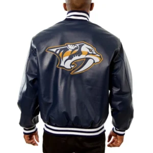 Alternative view of Nashville Predators Full Leather Black  Varsity Jacket