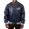 Nashville Predators Full Leather Black  Varsity Jacket