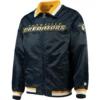 Nashville Predators Starter The Captain II Full-Zip Satin Varsity Navy Jacket
