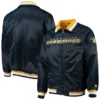 Nashville Predators Starter The Captain II Full-Zip Satin Varsity Navy Jacket - Image 3