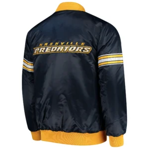 Alternative view of Nashville Predators The Power Forward Full-Snap Satin Varsity Jacket