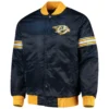 Nashville Predators The Power Forward Full-Snap Satin Varsity Jacket