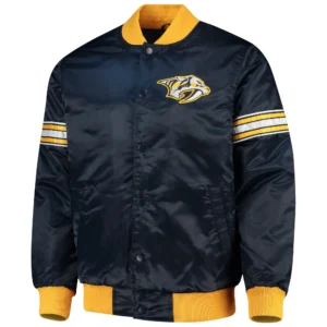 Nashville Predators The Power Forward Full-Snap Satin Varsity Jacket