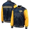 Nashville Predators Starter The Enforcer Full-Snap Satin Varsity Jacket - Image 3