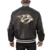 Nashville Predators Full Leather Black Varsity Jacket - Image 2