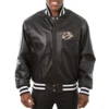 Nashville Predators  Full Leather Black Varsity Jacket