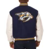 Nashville Predators Two Tone Wool & Leather Varsity Jacket - Image 2