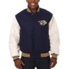 Nashville Predators Two Tone Wool & Leather Varsity Jacket