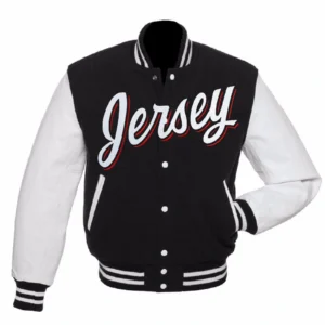 Black & White New Jersey Devils Letterman Full-Snap Varsity jacket